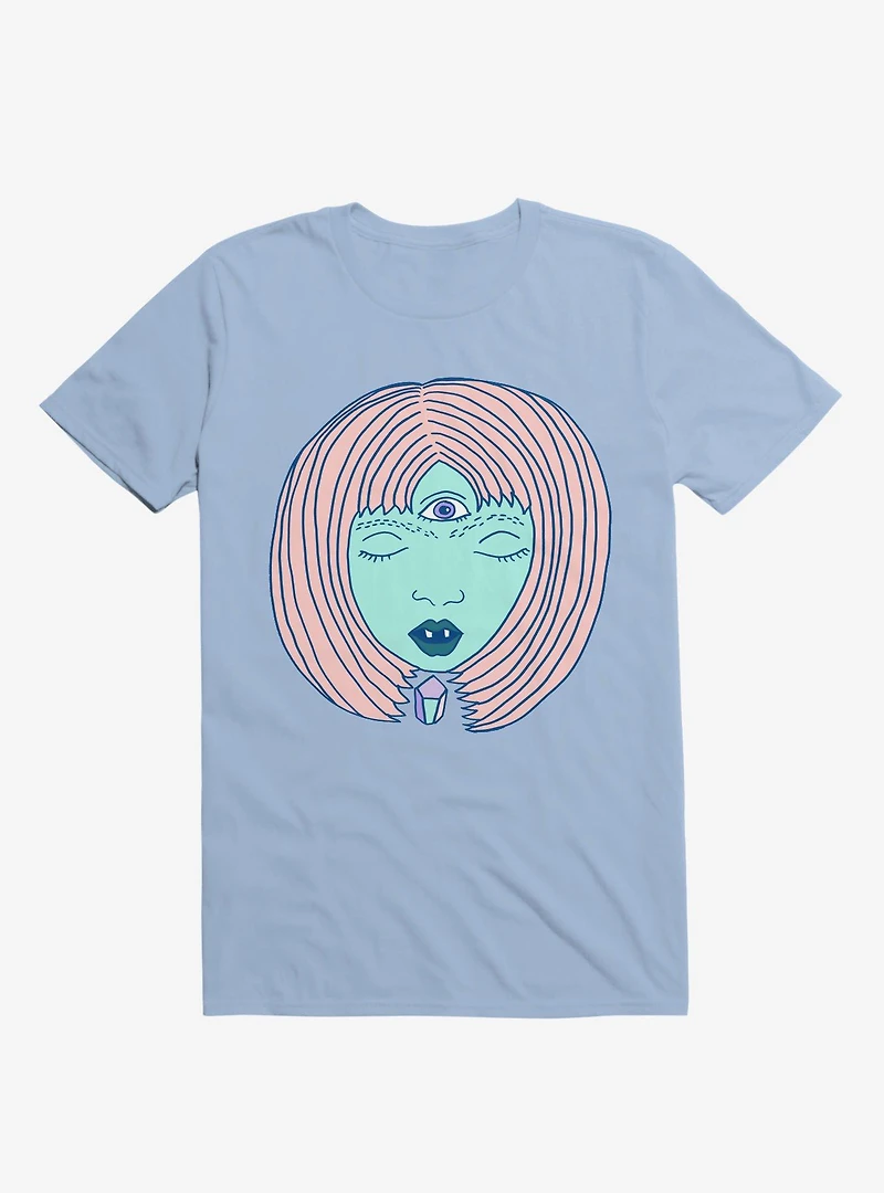 3 Eyed Girl Crystal Light Blue T-Shirt