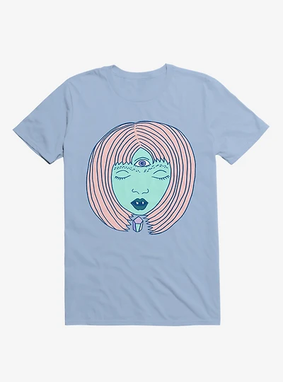 3 Eyed Girl Crystal Light Blue T-Shirt