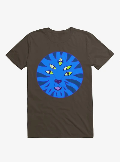 Blue Tiger Five Eyes Brown T-Shirt