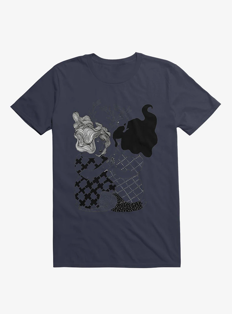 Love Of Two Deer Girls Navy Blue T-Shirt