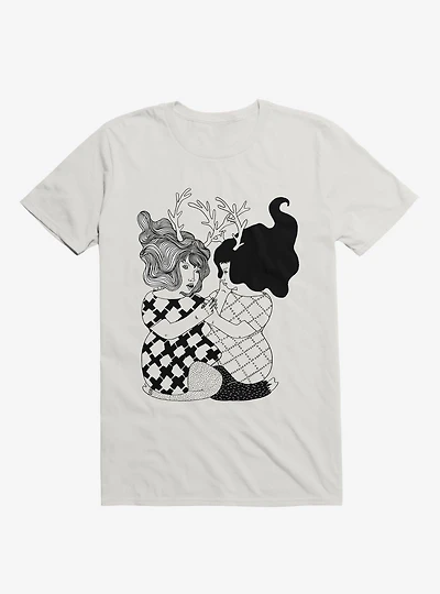 Love Of Two Deer Girls White T-Shirt