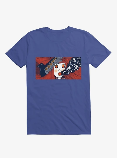 Future Thoughts Flame And Skull Smoke Royal Blue T-Shirt