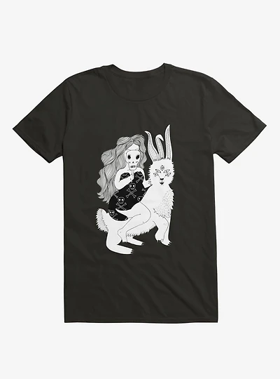 Grimm Reaper Skull Bunny Black T-Shirt