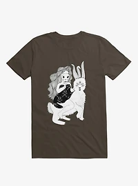 Grimm Reaper Skull Bunny Brown T-Shirt