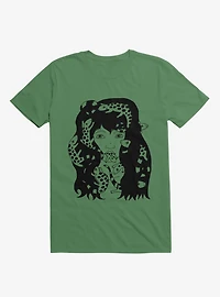 Lizard Eating Girl Lizzie Kelly Green T-Shirt