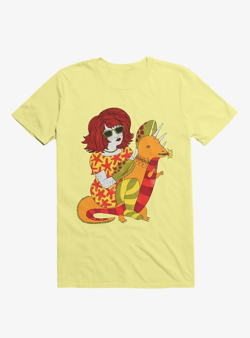 Baby Dragon And Starfish Dress Lobster Lady Corn Silk Yellow T-Shirt