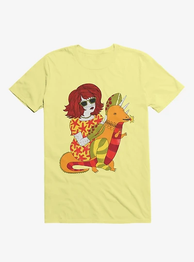 Baby Dragon And Starfish Dress Lobster Lady Corn Silk Yellow T-Shirt