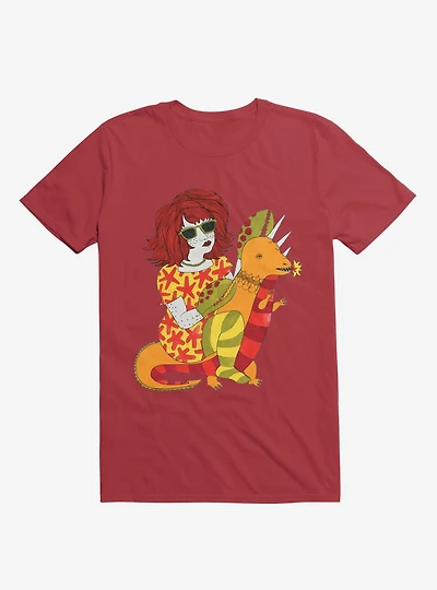 Baby Dragon And Starfish Dress Lobster Lady Red T-Shirt