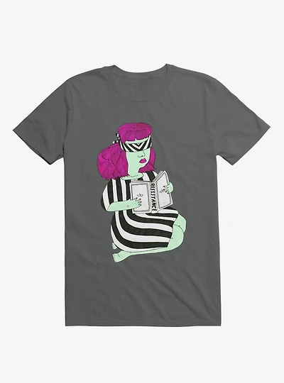 Not This Resistance Striped Blindfold Charcoal Grey T-Shirt