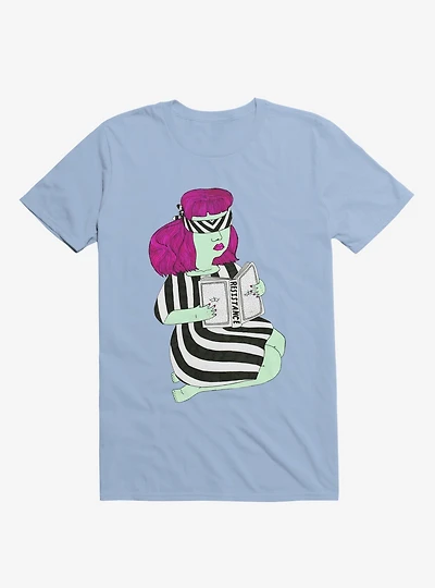Not This Resistance Striped Blindfold Light Blue T-Shirt