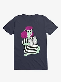 Not This Resistance Striped Blindfold Navy Blue T-Shirt
