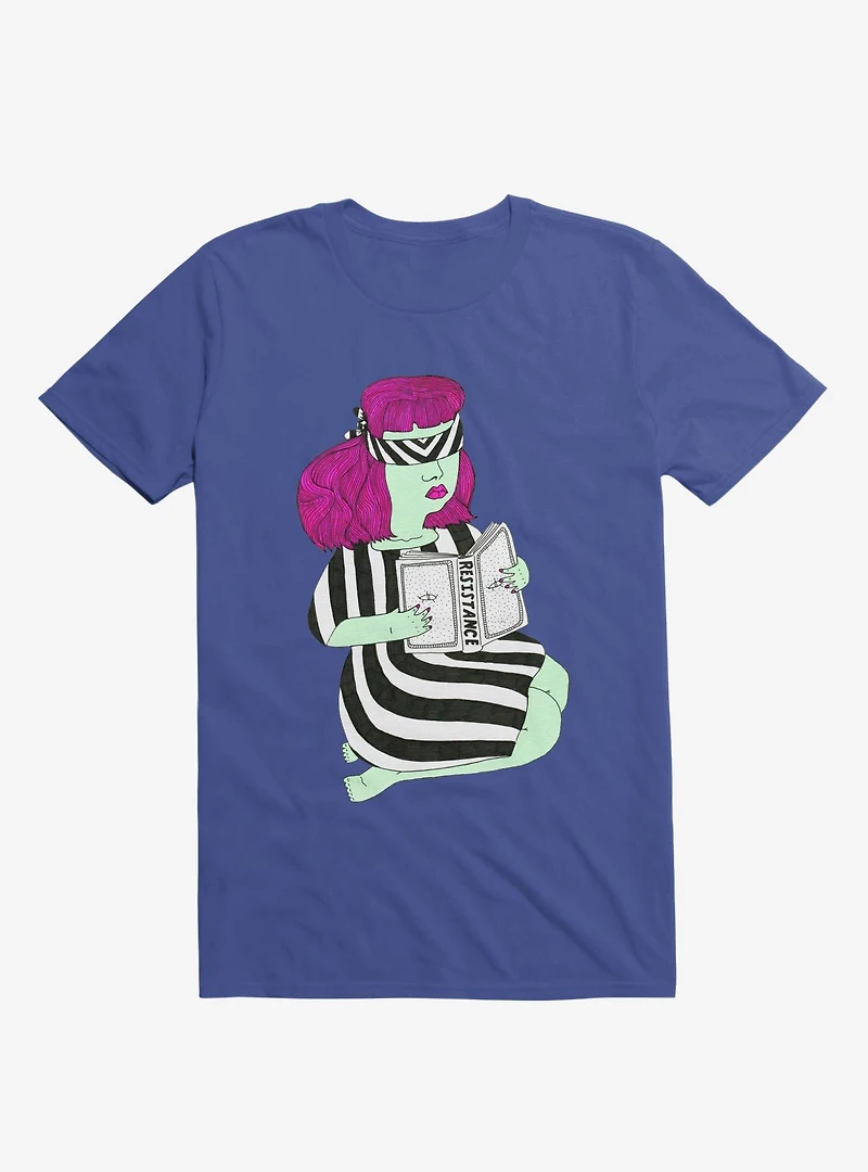 Not This Resistance Striped Blindfold Royal Blue T-Shirt