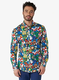 Opposuits Men's Super Mario Bros. Button-Up Shirt