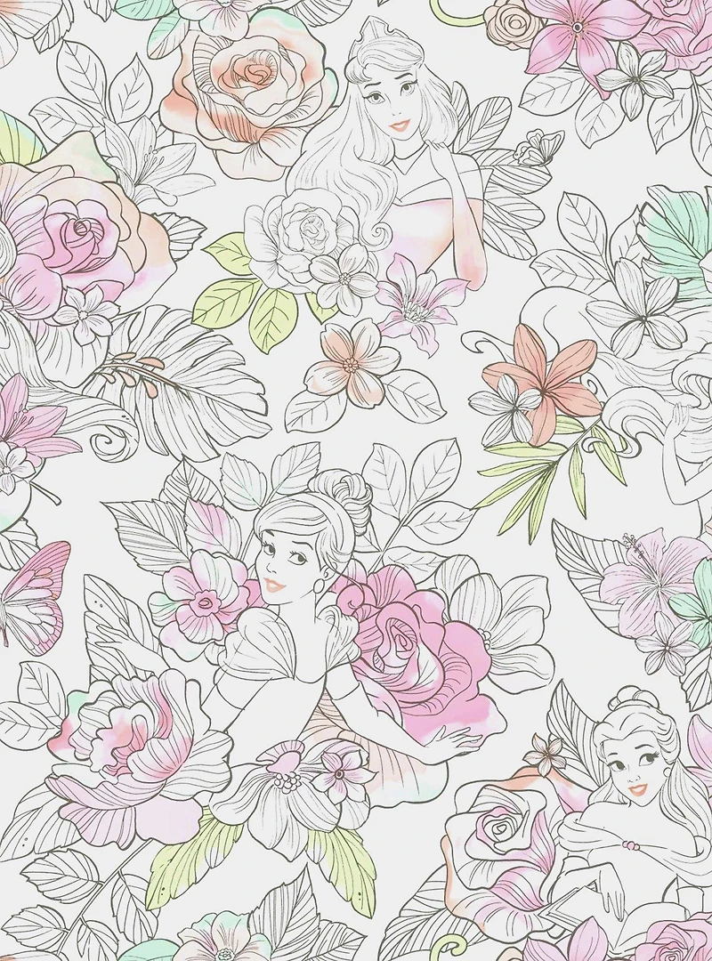 Disney Princess Royal Floral Peel & Stick Wallpaper