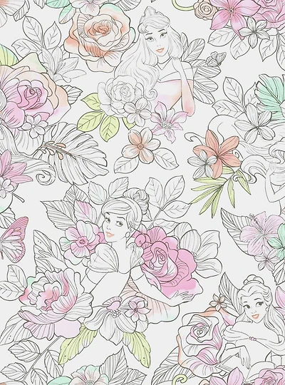 Disney Princess Royal Floral Peel & Stick Wallpaper
