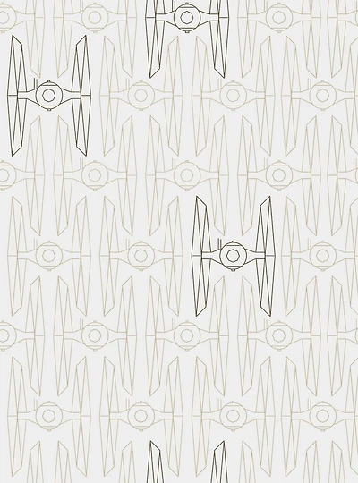 Star Wars Tie Fighter Taupe And Grey Peel & Stick Wallpaper