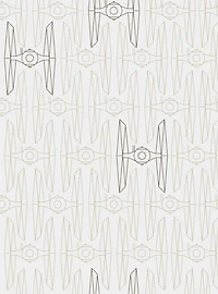 Star Wars Tie Fighter Taupe And Grey Peel & Stick Wallpaper