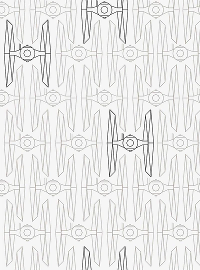 Star Wars Tie Fighter White And Grey Peel & Stick Wallpaper