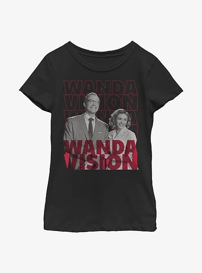 Marvel WandaVision Repeating Text Youth Girls T-Shirt