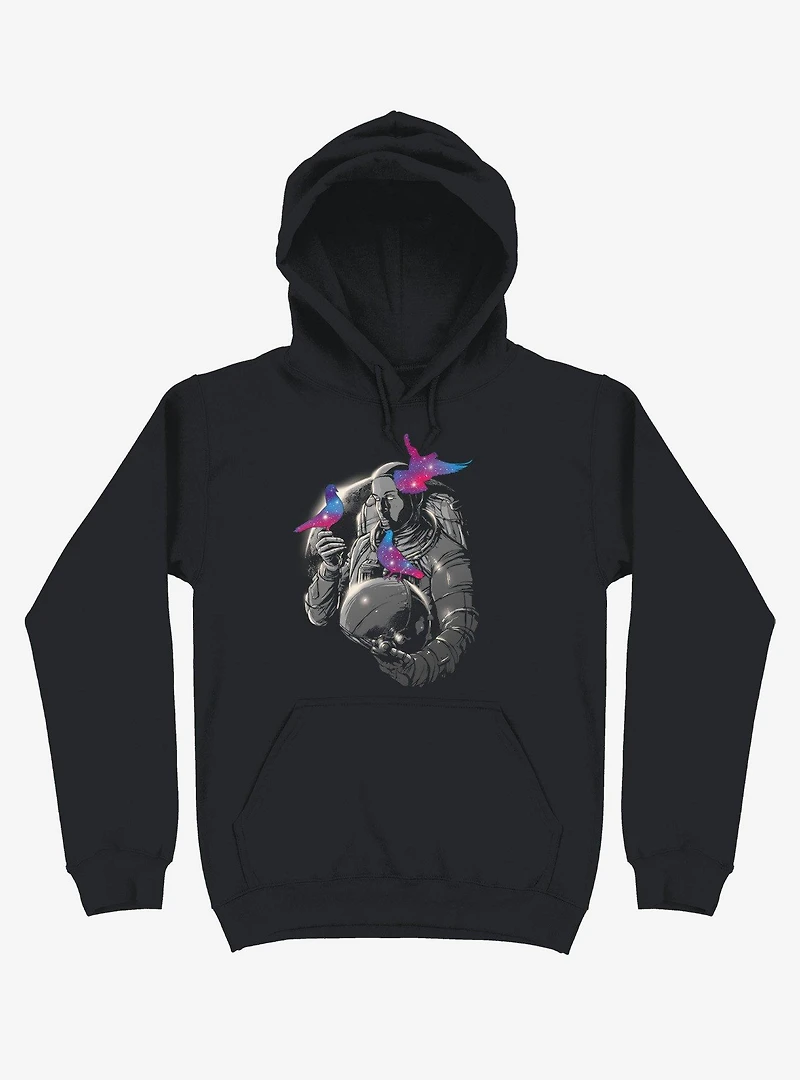Astronaut A Touch Of Whimsy Black Hoodie