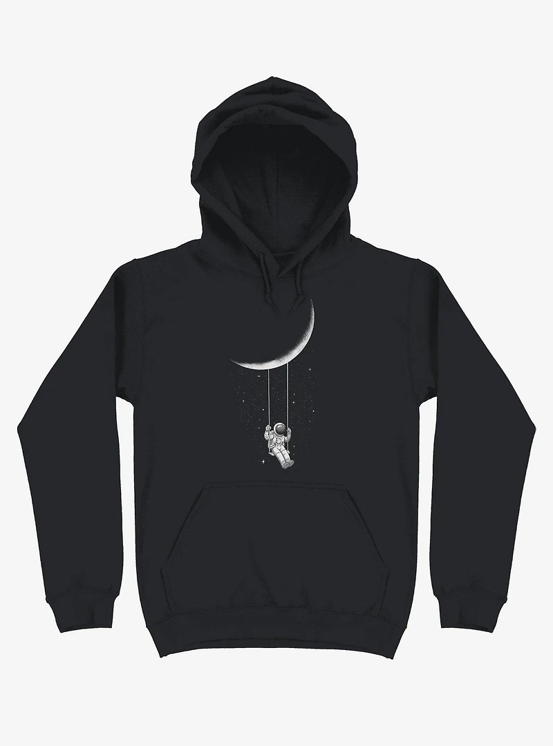 Astronaut Moon Swing Black Hoodie