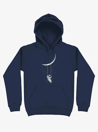 Astronaut Moon Swing Navy Blue Hoodie