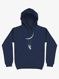 Astronaut Moon Swing Navy Blue Hoodie