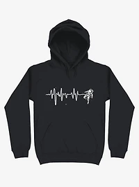 Astronaut Space Heartbeat Black Hoodie