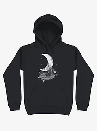 Ship Capturing Moon Black Hoodie