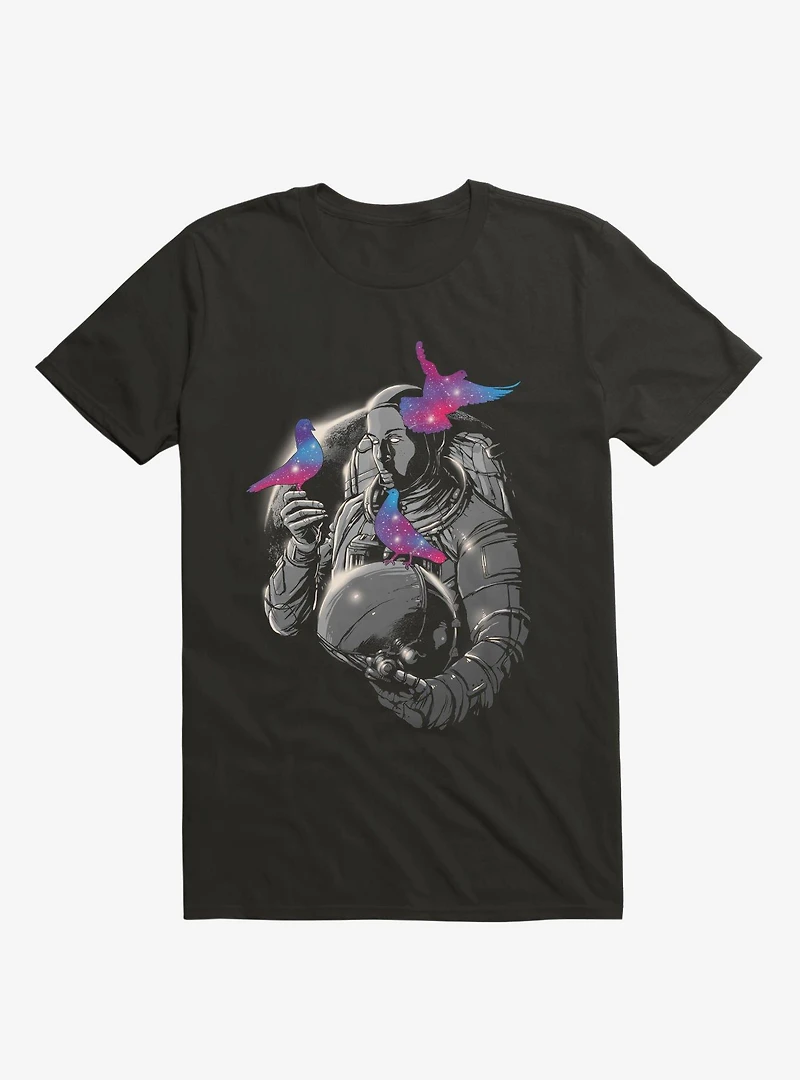 Astronaut A Touch Of Whimsy Black T-Shirt
