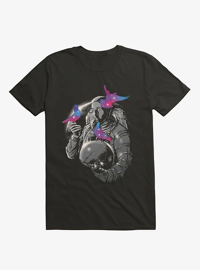 Astronaut A Touch Of Whimsy Black T-Shirt