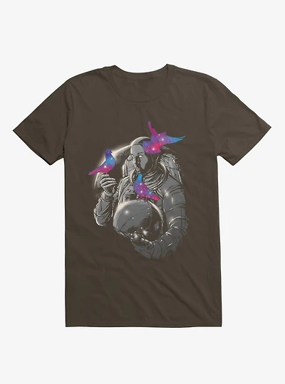 Astronaut A Touch Of Whimsy Brown T-Shirt