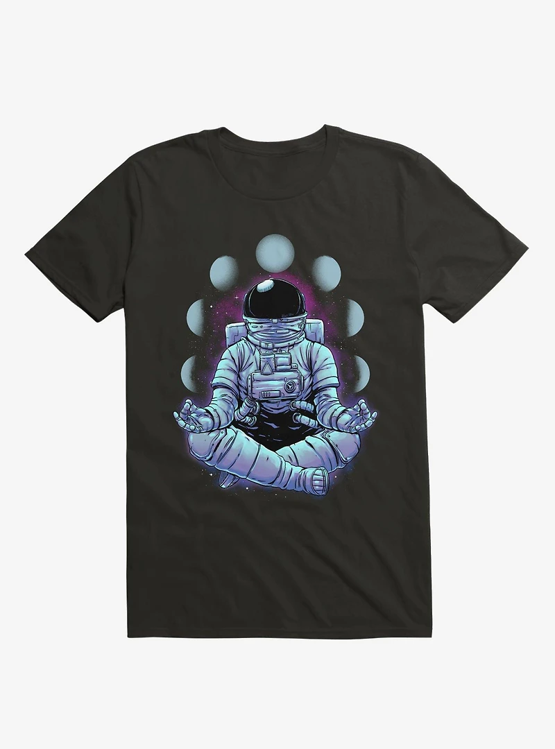 Astronaut Meditation Black T-Shirt