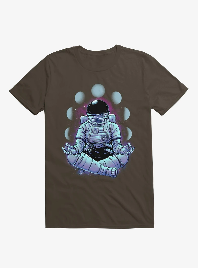 Astronaut Meditation Brown T-Shirt