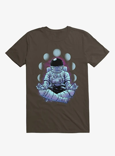 Astronaut Meditation Brown T-Shirt
