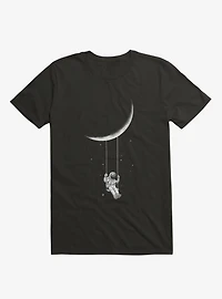 Astronaut Moon Swing Black T-Shirt