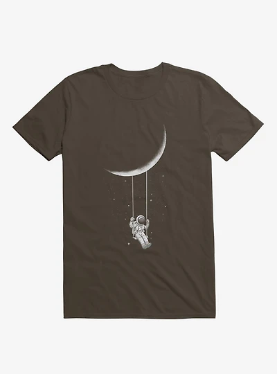 Astronaut Moon Swing Brown T-Shirt