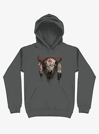 Tatanka Bison Head Charcoal Grey Hoodie