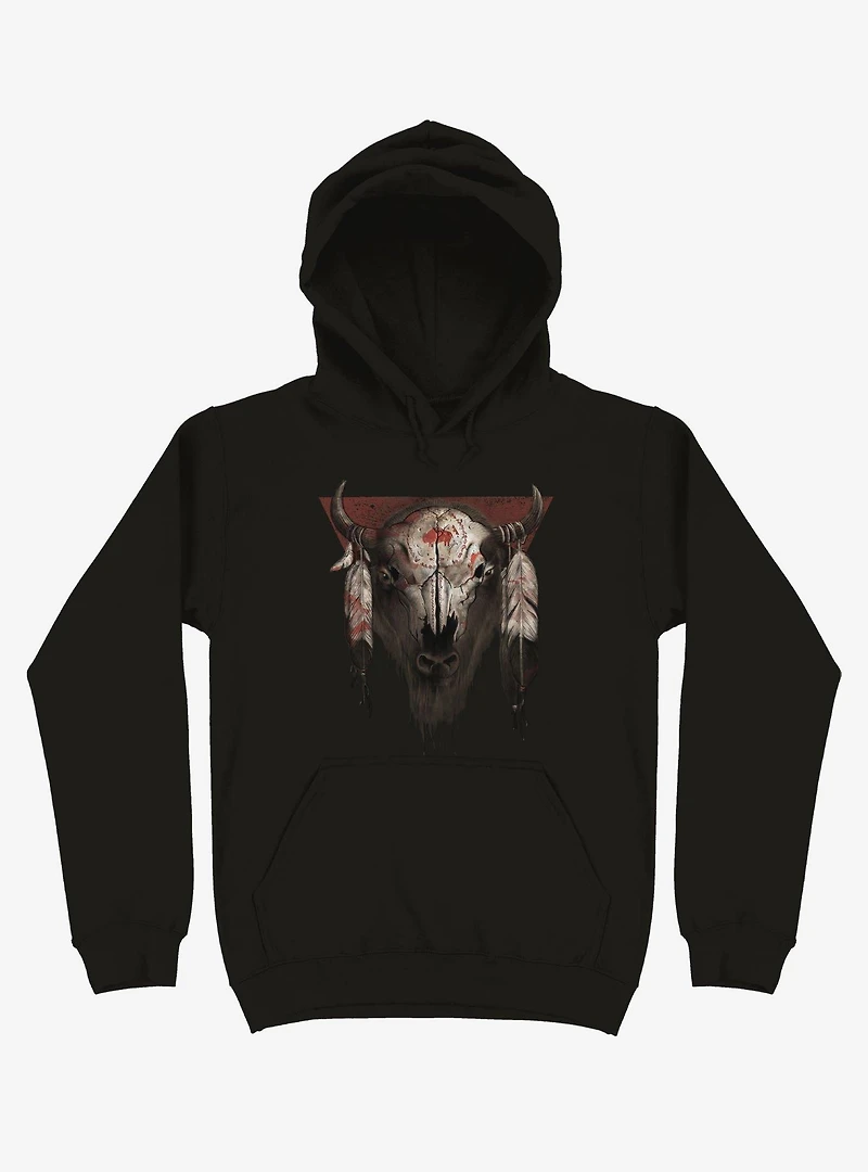 Tatanka Bison Head Black Hoodie