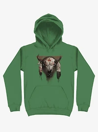 Tatanka Bison Head Kelly Green Hoodie