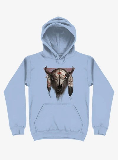 Tatanka Bison Head Light Blue Hoodie