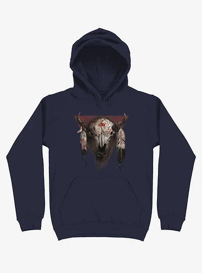 Tatanka Bison Head Navy Blue Hoodie