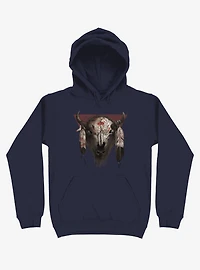 Tatanka Bison Head Navy Blue Hoodie
