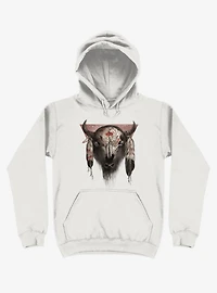 Tatanka Bison Head White Hoodie