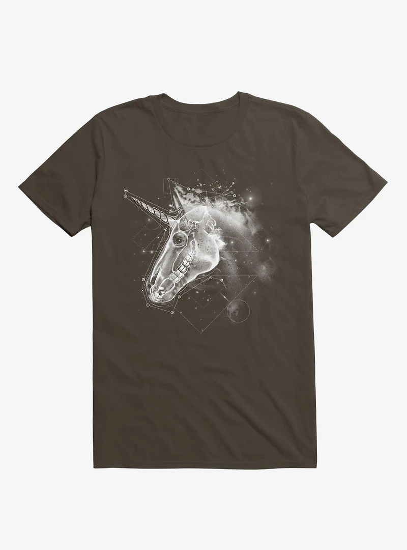Space Constellation Unicorn Brown T-Shirt