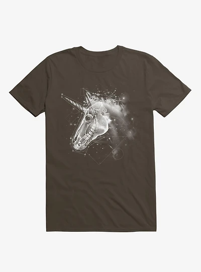Space Constellation Unicorn Brown T-Shirt