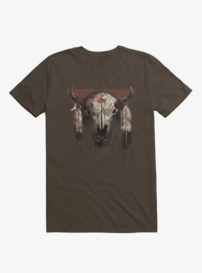 Tatanka Bison Head Brown T-Shirt