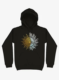 Sun And Moon Art Black Hoodie