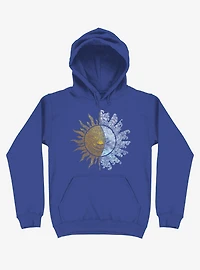 Sun And Moon Art Royal Blue Hoodie