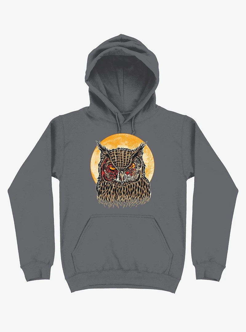 Zombie Blood Owl Charcoal Grey Hoodie